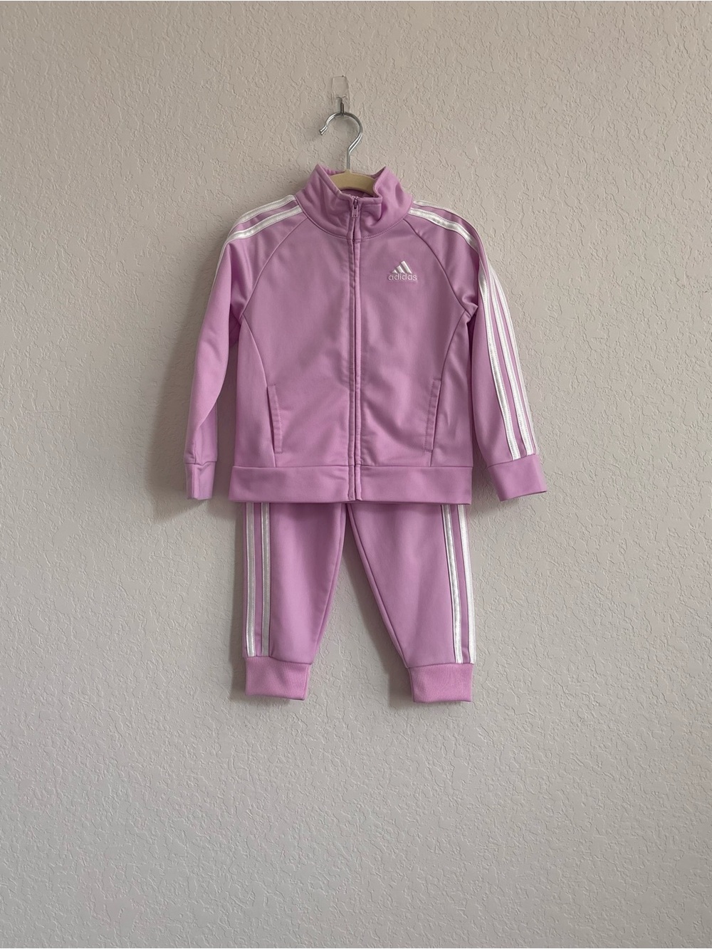 adidas Kids Pink Zip Jacket & Joggers Set